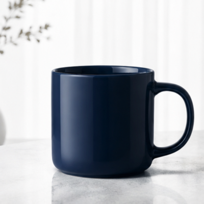 Classic Solid-Color Large-Capacity Mug | 550ml | Deep Sea Blue
